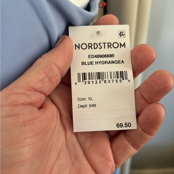 Second date look- Open Edit midi stretch blue hydrangea dress - NWT size XL - Picture 14 of 14